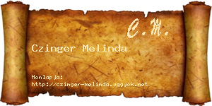 Czinger Melinda névjegykártya